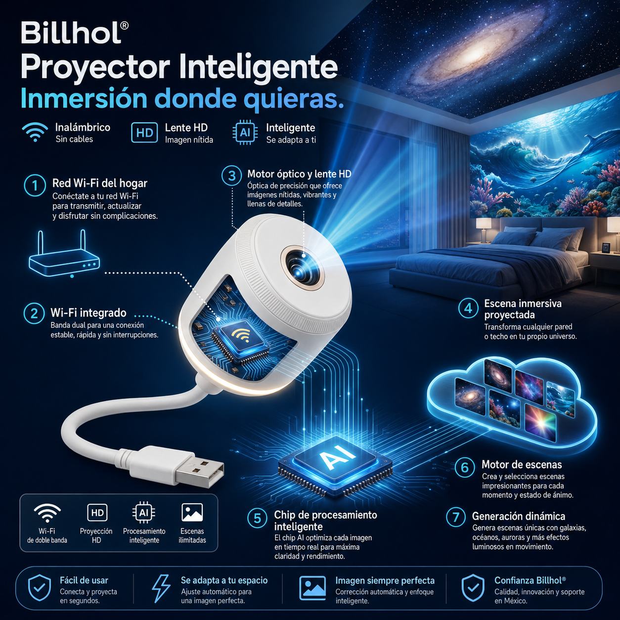 Smart Immersive Holographic Room Projector