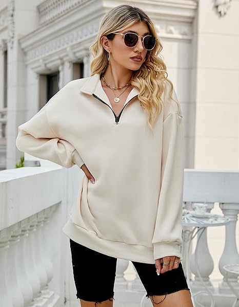 Cozy Luxe Half Zip Pocket Sweatshirt
