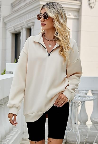 Cozy Luxe Half Zip Pocket Sweatshirt